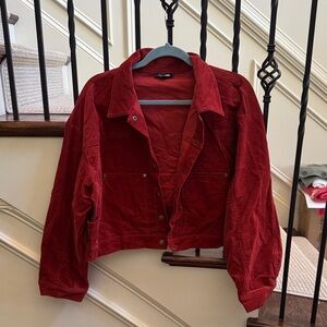 Fashion Nova Women's Red Corduroy Jacket Size 1X